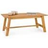 Image de Table basse LUZERNA rectangulaire pour salon en bois massif laqué 110 x 45 cm design moderne minimaliste pieds en bois