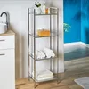 Image de Étagère de salle de bains MATIS sur pied avec 4 tablettes en métal chromé