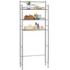 Image de Etagère de salle de bain MARSA meuble de rangement au-dessus des toilettes wc ou lave-linge avec 3 tablettes en métal gris foncé