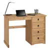 Image de Bureau SALSA avec rangement 4 tiroirs en pin massif finition teintée/cirée style mexicain