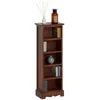 Image de Etagère MUSICA rangement pour CD avec 4 tablettes au style maison de campagne en bois de paulownia et MDF lasuré brun foncé
