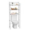 Image de Etagère de salle de bain MARSA meuble de rangement au-dessus des toilettes wc ou lave-linge avec 3 tablettes en métal chromé