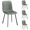 Image de Lot de 4 chaises de salle à manger TERNI rembourrées avec revêtement en tissu suédine vert