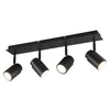 Image de Plafonnier salle de bain - TRIO LIGHTING - 4xGU10 5W - Noir mat - IP44 - Design contemporain
