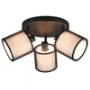 Image de Plafonnier semi-affleurant - Burton - Noir mat - Métal - 3 lampes E14