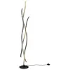 Image de Trio Blaze Lampadaire LED intégré moderne en laiton mat 2300-3000-4000K avec interrupteur au pied