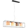 Image de Suspension LED 4xE27 25W Beige Tissu Noir Mat Métal - Trio - Ross