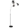 Image de Lampadaire - TRIO - Lumina - 3xE14 10W - Verre chromé fumé & métal noir mat - H200 cm