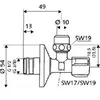 Image de Schell Robinet équerre SCHELL chromé 15 x 21 a rosaces 049070699