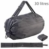 Image de Sac de voyage - PEARL - Modèle pliable 30 L - Sangle réglable 40-68 cm - 100% polyester - Noir