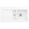 Image de Evier 1 cuve et demi VILLEROY ET BOCH Subway 60 100 x 51 cm egouttoir a gauche Blanc CeramicPlus avec vidage manuel