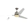 Image de Ventilateur de plafond DC Eco AVIATOS BN-WE moderne 162 Cm chrome brossé pales blanches avec lampe ultra silencieux