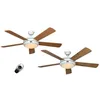 Image de Ventilateur de plafond design silencieux 132 Cm télécommande laqué blanc pales bois Hêtre et érable lampe CASAFAN Titanuim