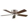 Image de Ventilateur de plafond Classic Flat 132 Cm Ultra plat silencieux pales Noyer / Hêtre et Chrome poli CASAFAN