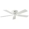 Image de Ventilateur de plafond Classic Flat 132 Cm Ultra plat silencieux pales Blanc / gris argenté et blanc laqué poli CASAFAN