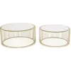 Image de Tables basses rondes Wire set de 2 laiton Kare Design