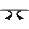 Image de Table à manger - GLORIA - Verre trempé noir 200 cm - Contemporain - Design - 6 places