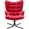 Image de Fauteuil pivotant Oscar velours rouge Kare Design