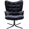 Image de Fauteuil pivotant Oscar velours noir Kare Design