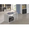Image de Bout de canapé design MIKE - Blanc - Compartiment pour revues - Bois - Contemporain