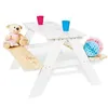 Image de Table en bois 4 places avec bancs Nicky Blanc