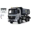 Image de Camion-benne Mercedes-Benz Arocs Metal Meiller 24GHz télécommandé 1:20 - JAMARA - Blanc - Enfant - 45x16x19cm