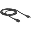Image de Rallonge de câble USB - DeLOCK - Micro-USB Type B - 1 m - Noir - Transfert de données