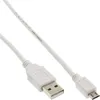 Image de Câble Micro-USB 2.0 - InLine® - USB-A Mâle / Micro-B Mâle - Blanc - 5m - Compatible USB 2.0