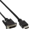 Image de Câble HDMI vers DVI - InLine - 17658E - 03 m - HDMI Type A - DVI Mâle