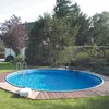 Image de Kit Piscine Enterrable - AQUALUX - Piscine Acier - Ronde - 450 x 450 cm - Hauteur 120cm avec échelle et système filtration