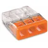 Image de Borne WAGO 2273 - 3 x 05 à 25mm² Transp. / Orange - WAGO - 2273-203