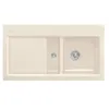 Image de Evier 1 cuve et demi VILLEROY ET BOCH Subway 60 100 x 51 cm egouttoir a gauche Ivory CeramicPlus avec vidage manuel