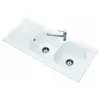 Image de Evier 2 bacs à encastrer NESTOR PLUS - Couleur : Blanc brillant - Dimensions : 1130 x 510 mm - En céramique