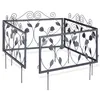Image de Clôture décorative de jardin en métal 12 panneaux extérieurs avec feuilles bordure de jardin vintage 675 m noir