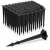 Image de Piquets de fixation sol en plastique lot de 200 clous sardines jardin tente fixation terre 115 cm noir