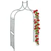 Image de Relaxdays Arcade de rosiers en métal Arche pour plantes grimpantes pointes H x L X P: 270 x 144 x 60 cm vert foncé