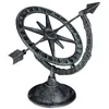 Image de Relaxdays Cadran solaire de jardin fonte de fer horloge soleil au design antique résistant 27 x 26 x 18 cm gris