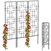Image de Relaxdays treillis de jardin métal lot de 3 à planter tuteur pour plantes grimpantes 122 x 305 cm jardin noir