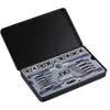 Image de Relaxdays Taraud et filières M3 - M12 9 coupes de filetage taraudeuse coffret taraud argenté