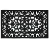 Image de Relaxdays Paillasson caoutchouc 45x75 cm antidérapant résistant caillebotis extérieur tapis entrée ornements noir
