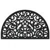 Image de Relaxdays Paillasson caoutchouc 45x75 antidérapant résistant caillebotis extérieur tapis d’entrée ornements noir