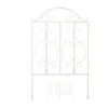 Image de Relaxdays Clôture de jardin en acier système d’emboîtement 3 pièces bordure décorative HxL : 98 x 635 cm blanc