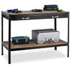 Image de Relaxdays Établi avec tiroir 2 niveaux atelier & garage acier & MDF table de travail HLP 905 x 121 x 635 cm noir