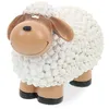 Image de Relaxdays Figurine mouton peint main résistant aux intempéries HxLxP : 155x20x11 cm jardin polyrésine blanc