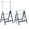 Image de Relaxdays Lot de 2 tréteaux pliables réglables sur 7 niveaux jusqu’à 200 kg chevalet atelier acier bleu-argenté