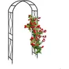 Image de Relaxdays Arche à rosiers en métal portail de jardin HxLxP : 230 x 100 x 40 cm rétro tuteur plantes grimpantes noir