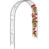 Image de Relaxdays Arche à rosiers en métal portail de jardin HxLxP : 233 x 153 x 35 cm rétro tuteur plantes grimpantes noir