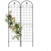 Image de Relaxdays Grilles tuteur plantes set de 2 HxL 180x50 cm treillis autonome pour fleurs à planter en métal noir