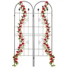 Image de Relaxdays Grilles tuteur plantes set de 2 HxL 180x50 cm en métal treillis autonome pour fleurs à planter noir