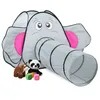 Image de Relaxdays Tente pour enfants en forme d'éléphant avec tunnel HxLxP : 92 x 155 x 200 cm intérieur et extérieur grise